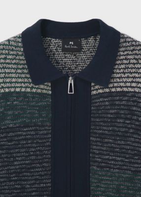 マルチボーダー ジップニットブルゾン（162403832Z） | Paul