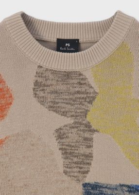 Geometric Floral” クルーネックニット