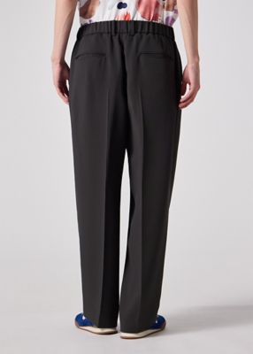 Paul Smith バーガンディ レザー パンツ 32 ライトドライテクスチャー バギーパンツ（162750EXTR01