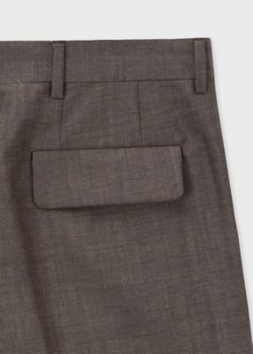 美品✨ Drawer シャークスキンサスペンダーワイドパンツ ウール100％ シャークスキン 2タックワイドショーツ（163150919Z