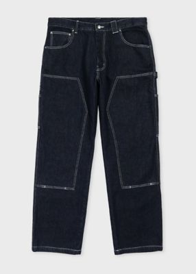 希少デザイン✨SURPLUS ダブルニーペインターデニムパンツ シンチバック ヘビーオンスデニム ダブルニー ペインターパンツ