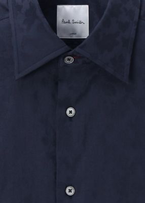 超美品★Paul Smith シャツ 折柄 ジャカード ネイビー 長袖M Sports Stripe Zebra” ワンポイント 長袖シャツ