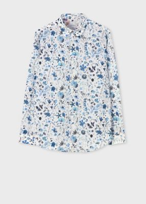 ポールスミス Watercolor Liberty 花柄プリント 長袖シャツ M Watercolor Liberty” プリントシャツ
