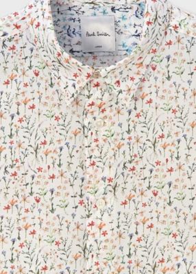 Water Colour Floral” カジュアルシャツ