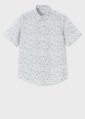 【定価約2.5万/美品】Paul Smith collection 半袖シャツ Water Colour Floral” 半袖シャツ
