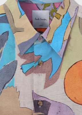 River Collage” プリント 長袖シャツ