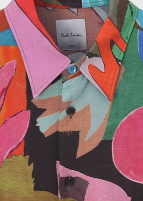 River Collage” プリント 長袖シャツ