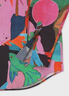 River Collage” プリント 長袖シャツ