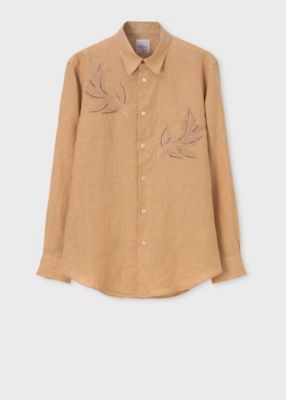 ＜Paul Smith (Men)＞”ＬＡ　ＰＥＣＨＥ”　リネン　長袖シャツ（１６３３２０９０１ＵＥ）