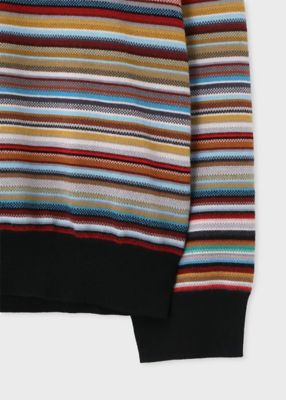 Signature Stripe” クルーネックニット