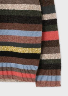 マルチカラーボーダー クルーネックニット（163405758Z