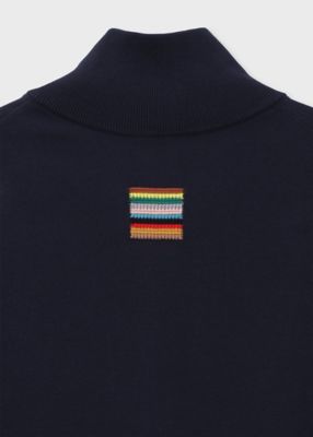 シグネチャーストライプディテール フロントジップニット