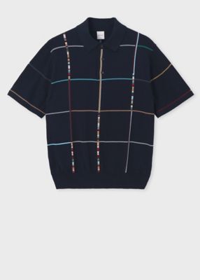 早い者勝ちSupreme ニットポロ チェック柄 ブラック半袖 ポロシャツ 短丈 セール】シルバーボタン半袖サマーニットポロ（ポロシャツ）｜epnok
