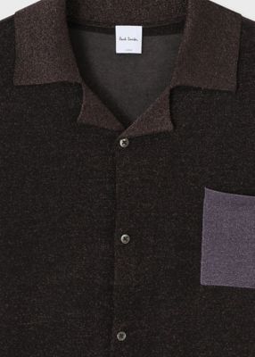 Paul Smith COLLECTION 長袖シャツ M ラメ オープンカラー ニットシャツ（163413781Z） | Paul