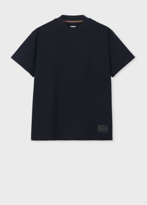 Cropped Logo” モックネック 半袖Tシャツ