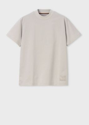 Cropped Logo” モックネック 半袖Tシャツ