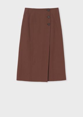 ＜Paul Smith (Women)＞ウィメンズ　コットンギャバジン　Ａラインスカート（１６５００２３０３Ｓ）