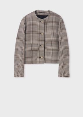 ＜Paul Smith (Women)＞ウィメンズ　クラシックチェック　ノーカラー　ジャケット（１６５００４３４５ＪＢ）