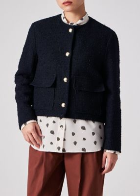 ウィメンズ ツイード ノーカラー ジャケット（165005345J