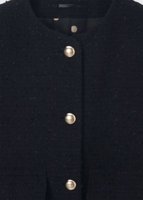 ウィメンズ ツイード ノーカラー ジャケット（165005345J