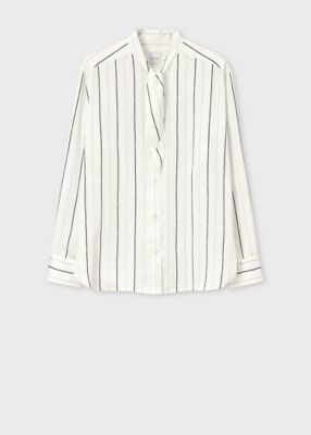 ＜Paul Smith (Women)＞ウィメンズ　サテンストライプ　ブラウス（１６５０１０３８８Ｂ）