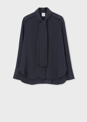 ウィメンズ サテン ボウタイ ブラウス（165014SH191