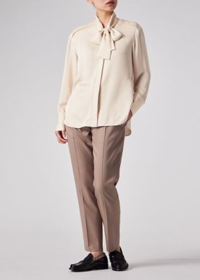 ウィメンズ サテン ボウタイ ブラウス（165014SH191