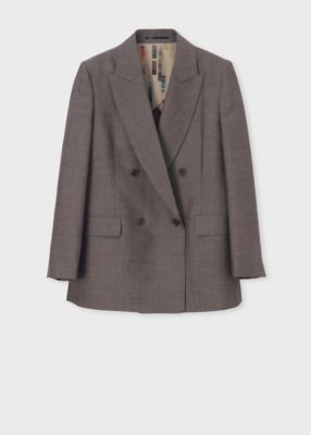 ＜Paul Smith (Women)＞【送料無料】ウィメンズ　ダブルプレスト　シャンブレー　ジャケット（１６５０２１４１４ＪＨ）