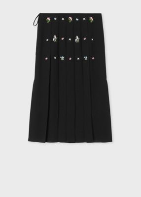 美品✨ポールスミス　フォーマルスカートスーツ　希少デザイン　ハート刺繍XL日本製 ウィメンズ フラワーエンブロイダリー スカート（165023300S