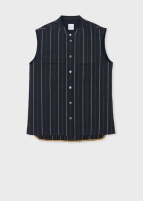 ＜Paul Smith (Women)＞ウィメンズ　ストライプ　ノースリーブシャツ（１６５０５２ＳＨ１９２）