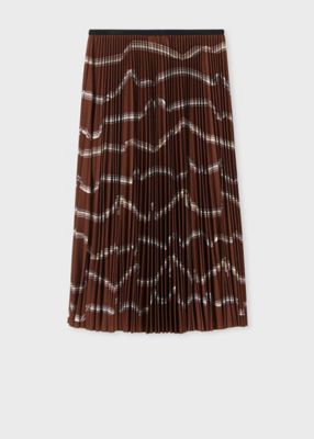 ＜Paul Smith (Women)＞ウィメンズ　”Ｓｉｇｎａｔｕｒｅ　Ｓｔｒｉｐｅ”　リボン　プリーツスカート（１６５１０３０１４ＳＢＬ）