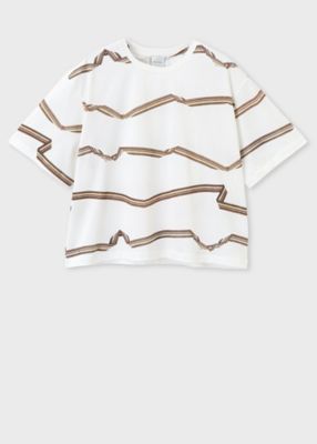 ＜Paul Smith (Women)＞ウィメンズ　”Ｓｉｇｎａｔｕｒｅ　Ｓｔｒｉｐｅ”　リボン　半袖Ｔシャツ（１６５１０４３９２Ｖ）