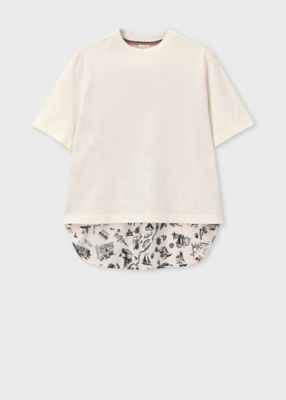 ＜Paul Smith (Women)＞ウィメンズ　”Ｔｒａｖｅｌ　Ｓｔｏｒｉｅｓ”　コンビ　半袖カットソー（１６５１２７Ｊ２７９）