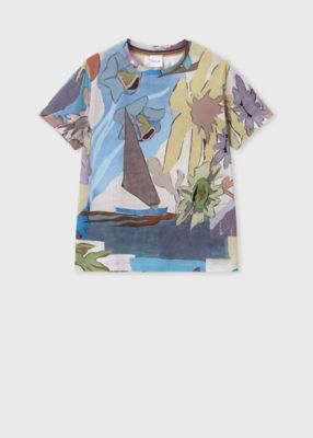 ＜Paul Smith (Women)＞ウィメンズ　”Ｒｉｖｅｒ　Ｃｏｌｌａｇｅ”プリントＴシャツ（１６５１５１３２９Ｖ）