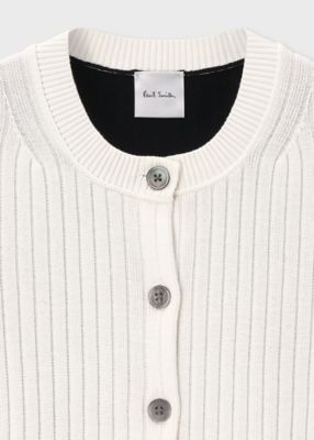 ウィメンズ バイカラー スリット カーディガン