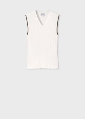 ＜Paul Smith (Women)＞ウィメンズ　ストライプポイント　Ｖネックニット（１６５２５１ＫＮ１８８）