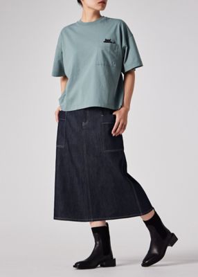 Paul Smith ポールスミス ソリッドジャガードステッチニットスカート新品 ウィメンズ コントラストステッチ デニムスカート