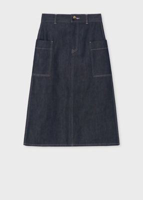 ウィメンズ コントラストステッチ デニムスカート