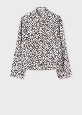 ＜Paul Smith (Women)＞ウィメンズ　”Ｈｏｒｓｅｓｈｏｅ　Ｌｅｏｐａｒｄ”　プリント　ブラウス（１６５３０４３９１Ｂ）