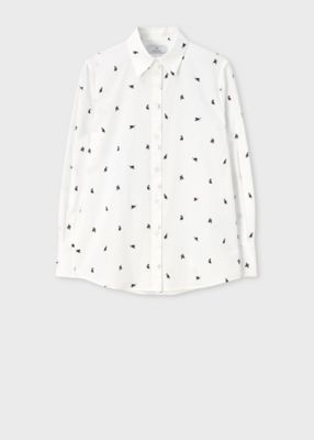 ＜Paul Smith (Women)＞ウィメンズ　”Ｄｉｔｓｙ　Ｃａｔ”　コットン　シャツ（１６５３０６３３５Ｂ）