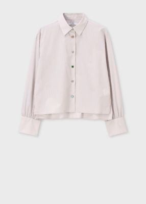 ＜Paul Smith (Women)＞ウィメンズ　ラッキーチャームボタン　ストライプ　シャツ（１６５３２２ＳＨ２８８）