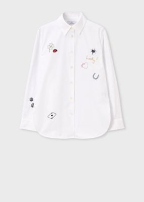 ＜Paul Smith (Women)＞ウィメンズ　ラッキーモチーフ　エンブロイダリー　シャツ（１６５３２３３３１ＢＥ）