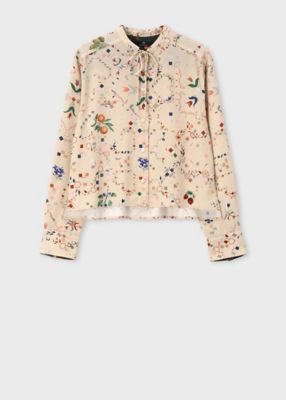 ＜Paul Smith (Women)＞ウィメンズ　”Ｋｅｅｐｓａｋｅ”プリント　ブラウス（１６５３２５ＳＨ２８２）