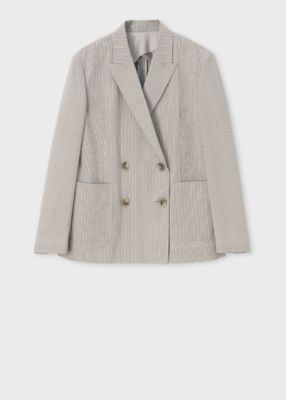 ＜Paul Smith (Women)＞ウィメンズ　ストライプ　シアサッカー　ダブルブレスト　ジャケット（１６５３５０４２０ＪＢ）