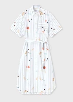 ウィメンズ ”Mark Making” プリント シャツワンピース