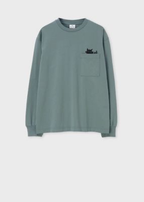 ウィメンズ キャット プリント 長袖Tシャツ（165402J383