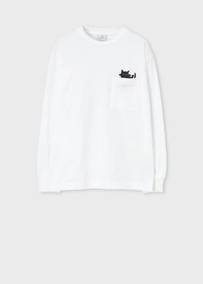 ウィメンズ キャット プリント 長袖Tシャツ（165402J383