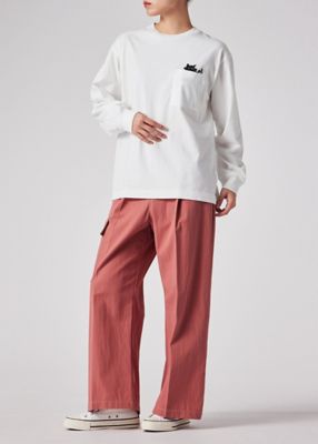 ウィメンズ キャット プリント 長袖Tシャツ（165402J383