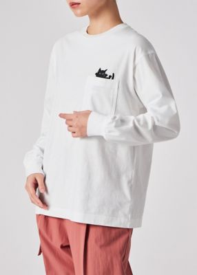 ウィメンズ キャット プリント 長袖Tシャツ（165402J383