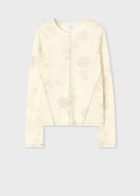 ＜Paul Smith (Women)＞ウィメンズ　”Ｆｌｏｒａｌ　Ｐｒｉｎｔ”　シアー　長袖カットソー（１６５４２１Ｊ３８７）